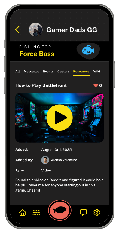 Shared resources inside a Castwell community including links, videos, and tools for coordinated outreach